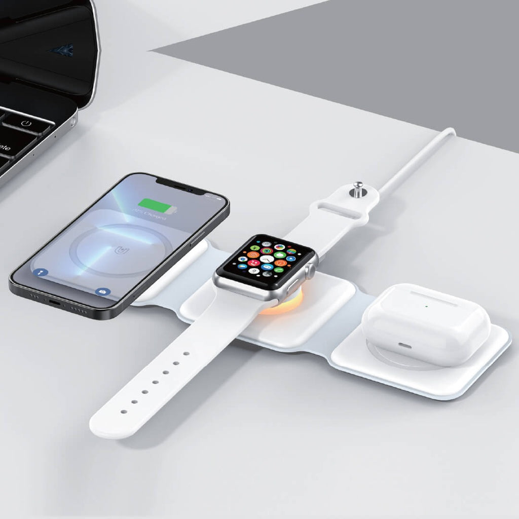 S7T Multi-Functional Wireless Charger | 3 in 1 Charger For Your Phone + Smartwatch + Earphones | Fast Charging | Strong Magnetic | Durable & Reliable | Premium Quality | 2 Years Warranty