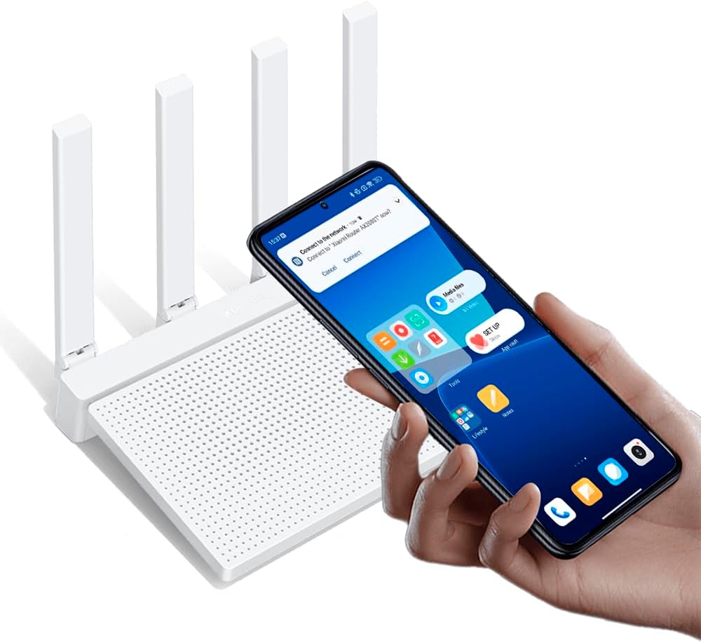 Xiaomi AX3000T Dual Band WiFi 6 Router with High Speed 4 Antennas Mesh Support and App Control (RD23)